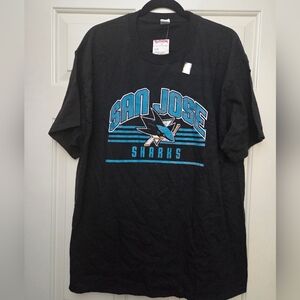 NHL San Jose Sharks Black and Teal T-Shirt